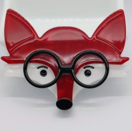 Broche Renard Roux Lunettes noires – Bijou Malicieux