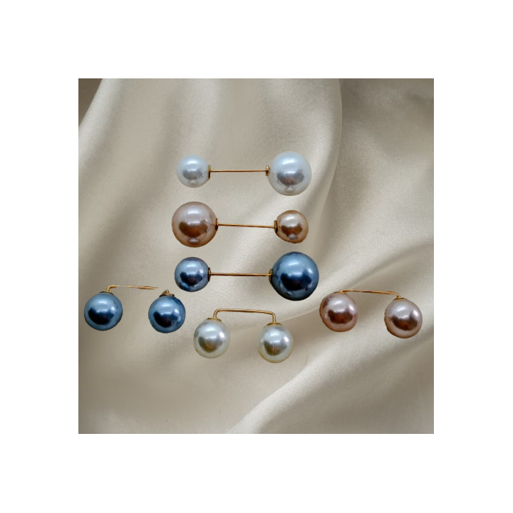 lot  broches à double perle, livraison gratuite