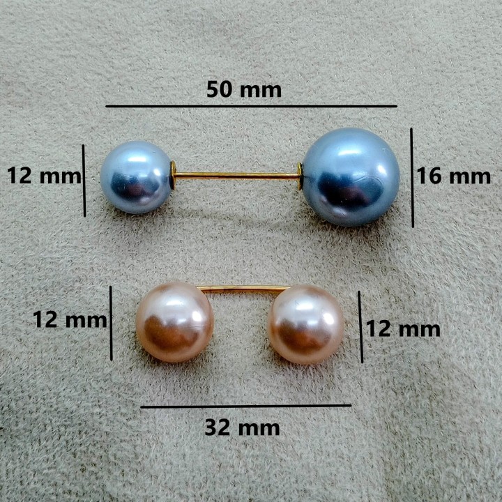 Lot de 6 Broches à Perles Fantaisie (+1 Offerte) – Ivoire, Champagne & Gris bleuté