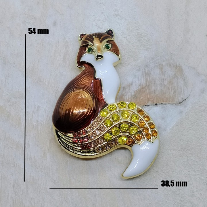 Broche renard, dimensions 54 x 38,5 mm