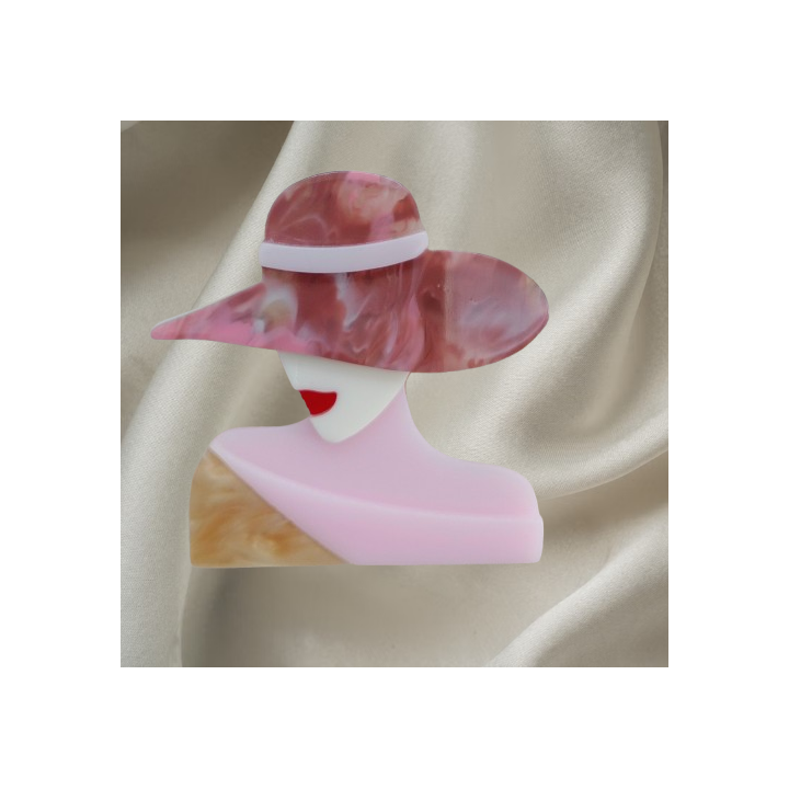 Broche Capeline Acrylique Parisienne - Trugarez Emma