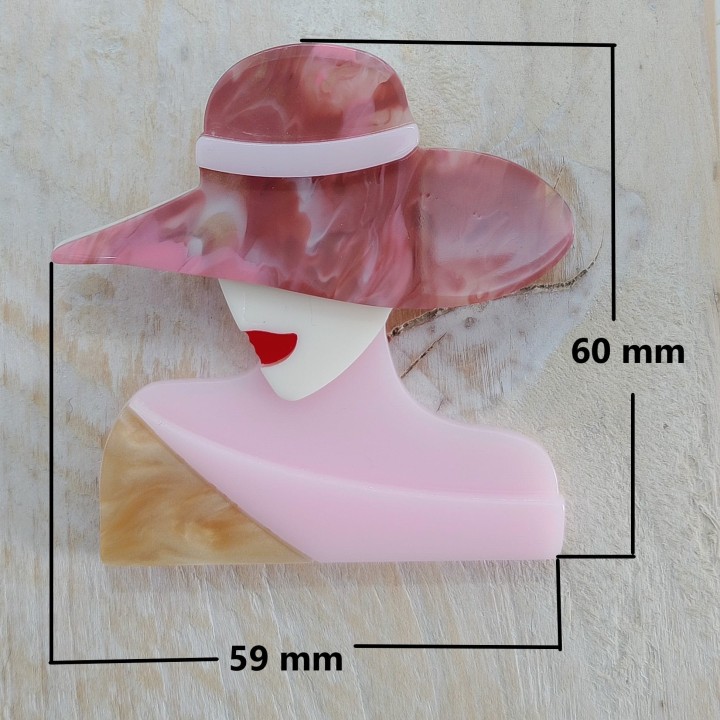 Broche Capeline Acrylique Parisienne - Trugarez Emma