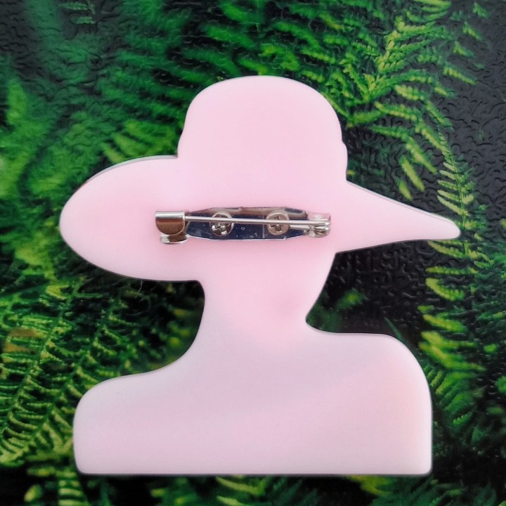 Système d'attache arrière avec épinglette en métal robuste sur broche en acrylique Trugarez Emma