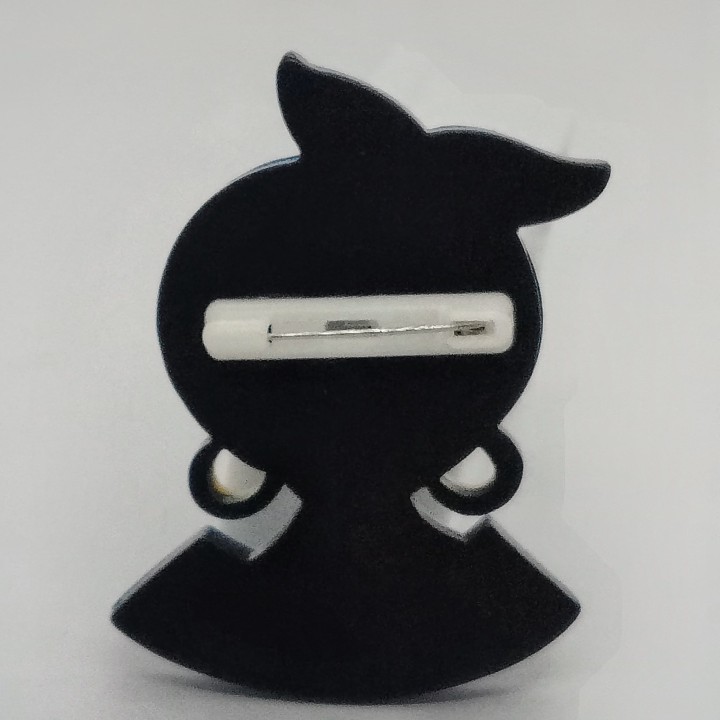broche acrylique fantaisie profil