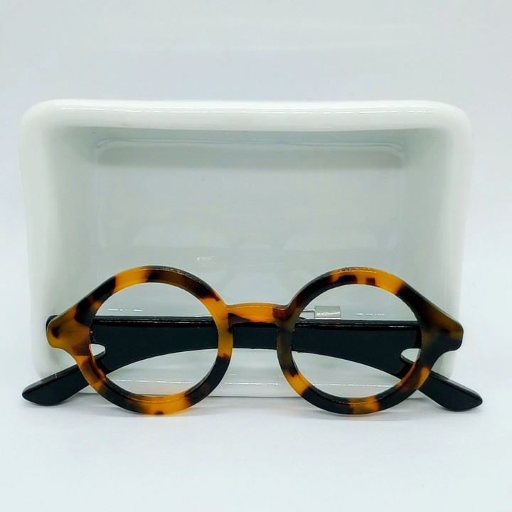 broche lunettes style vintage monture écaille de tortue